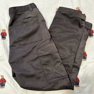 Nike Air Jordan A Ma Maniere Satin Woven Cargo Pants Forge Grey Men's Large 34
